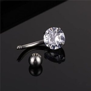 VCMART 14G Belly Button Ring Heart Clear Round Sunflower Diamond Opal Belly Button Rings Surgical Steel Diamond Belly Rings for Women Navel Rings Navel Piercing Jewelry Belly Button Piercing Jewelry