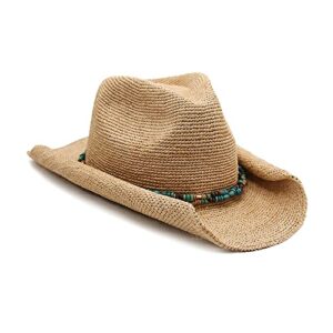 NAMANANA Raffia Straw Cowboy Hat,Women Men Crocheted Summer Straw Hats,Western Cowboy Hat,Beach Sun Hats,Medium Natural