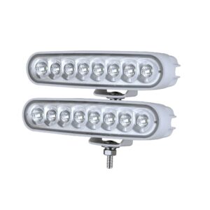 Led Boat Lights, BIGLIONX 6.5 inch Flood LED Light Bar 2 pc 80W 8600LMS Slim Led Deck Dock Marine Light Lamp IP69K 12V 24V Super Bright for Boat Truck Off-Road Car SUV (White)