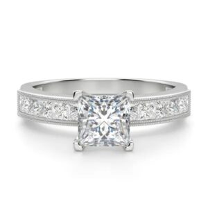 Princess Cut Moissanite engagement rings for women 10K 14k 18K gold ring 8 Style Platinum Plated Silver Princess moissanite rings - 3914