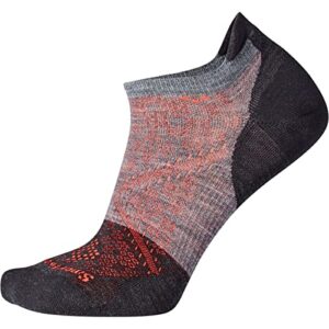 smartwool sw001682052m women's cycle zero cushion low ankle socks medium gray m