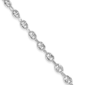 Olive & Chain Silver Puffed Mariner Link Chain Necklace, Style: 6 mm, Size: 18 inch, 925 Sterling Silver, Reflective Surface, Hypoallergenic, Comfortable, Unisex