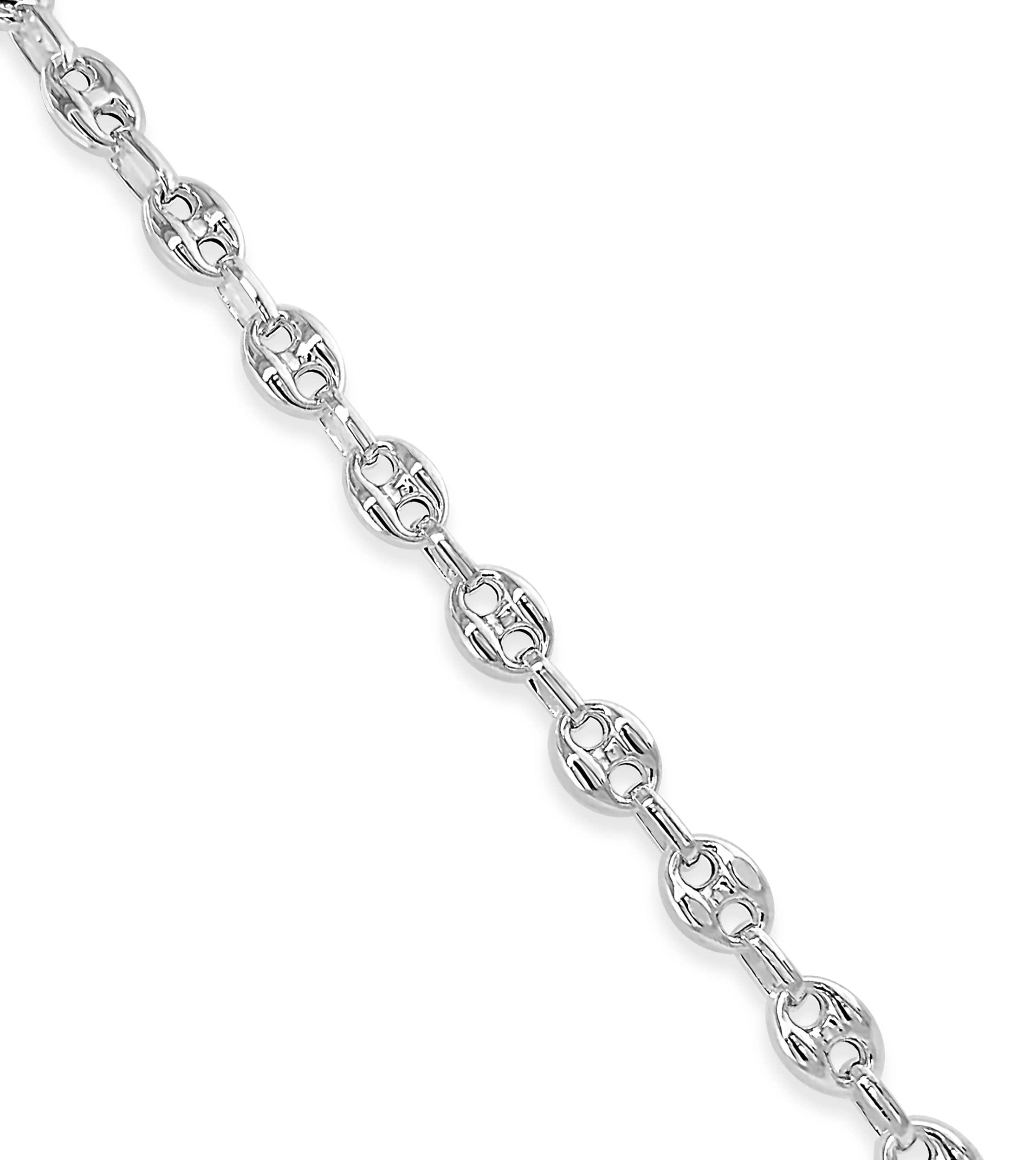 Olive & Chain Silver Puffed Mariner Link Chain Necklace, Style: 6 mm, Size: 18 inch, 925 Sterling Silver, Reflective Surface, Hypoallergenic, Comfortable, Unisex