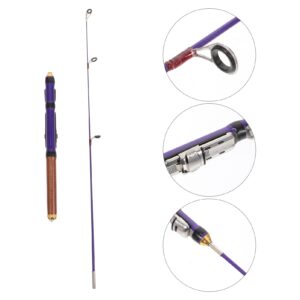 BESPORTBLE Fish Reels 1pc ice Fishing Rod Fly Fishing Rod ice Rod Practical Fishing Rod Ultralight Fishing Pole Freshwater Fishing Pole ice Fishing Purple Striped bass Portable Child Resin