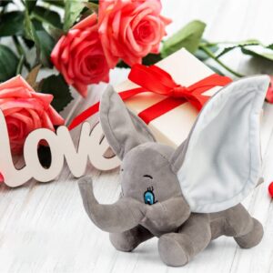 Homily Stuffed Elephant Plush Animal Toy 9.8 INCH Valentines Day Gifts for Kids Super Soft Plush Elephant Stuffed Animal Toy Gifts for Boys Girls (Grey)