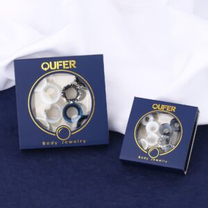 OUFER 8PCS Soft Silicone Ear Gauges Flexible Ear Skin Tunnels Earlets Plugs Stretcher Expander Set Ear Piercing Jewelry