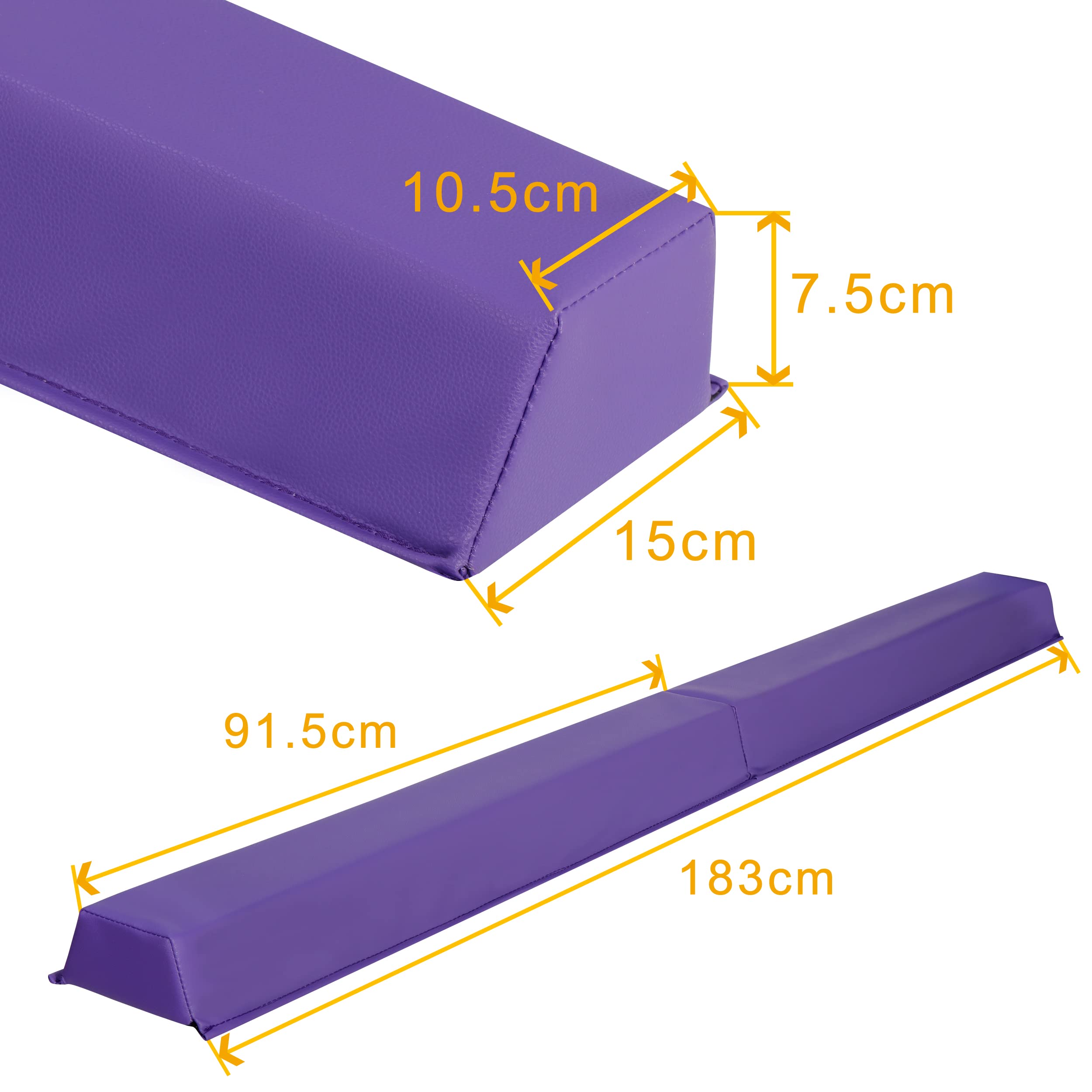 6ft/9ft Balance Beam for kids, foldable gymnastics beam for home, Folding Floor Gymnastics Equipment for Kids Adults,Non Slip Base Covered with PVC (6 FT)