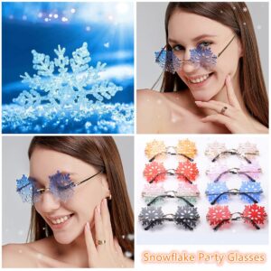 LASPOR Novelty Snowflake Shape Sunglasses for Women Men Halloween Christmas Party Glasses Prom Accessories (Blue gradient)