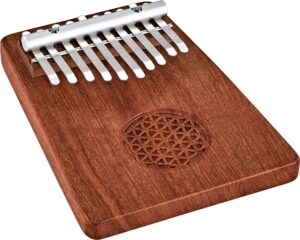 kalimba thumb piano, 10 keys — includes tuning hammer and case — for meditation, asmr, sound therapy and yoga, 2-year warranty