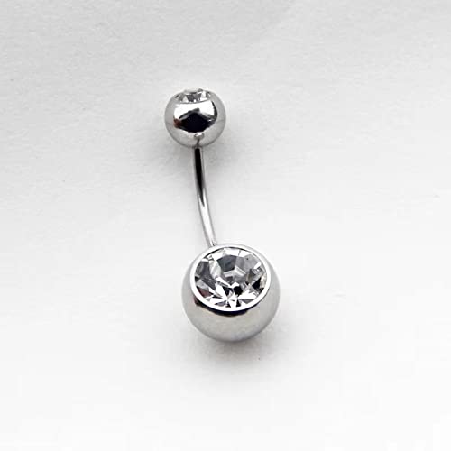 SONHWIL 12pcs 14G Stainless Steel Belly Button Rings Navel Rings CZ Curved Barbell Piercing Belly Rings for Women Body Piercing Jewelry (multiple colors)