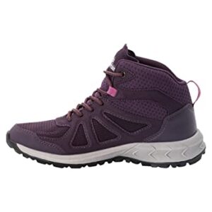 Jack Wolfskin Women's Woodland 2 Texapore MID W Hiking Shoe, Purple/Phantom, 8 Wide