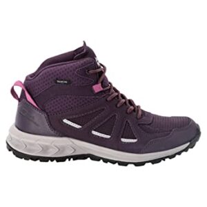 Jack Wolfskin Women's Woodland 2 Texapore MID W Hiking Shoe, Purple/Phantom, 8 Wide