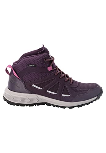 Jack Wolfskin Women's Woodland 2 Texapore MID W Hiking Shoe, Purple/Phantom, 8 Wide