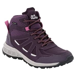 Jack Wolfskin Women's Woodland 2 Texapore MID W Hiking Shoe, Purple/Phantom, 8 Wide