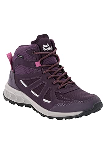 Jack Wolfskin Women's Woodland 2 Texapore MID W Hiking Shoe, Purple/Phantom, 8 Wide