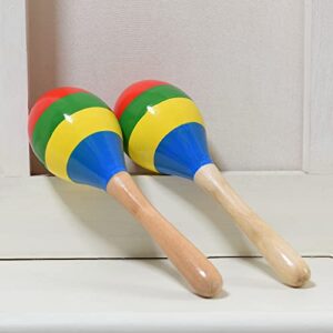 Maracas Hand Percussion Rattles, Wooden Rumba Shaker Musical Instrument for Kids Adults, Set of 2