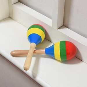 Maracas Hand Percussion Rattles, Wooden Rumba Shaker Musical Instrument for Kids Adults, Set of 2