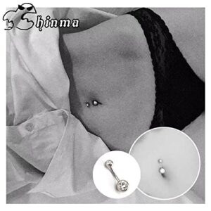 SONHWIL 12pcs 14G Stainless Steel Belly Button Rings Navel Rings CZ Curved Barbell Piercing Belly Rings for Women Body Piercing Jewelry (multiple colors)