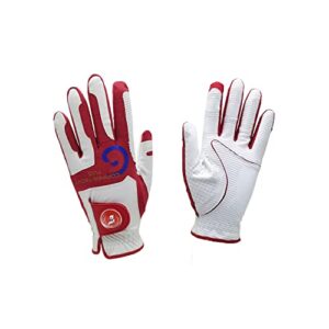 copper tech plus men's golf gloves worn on right hand for left handed golfer – patriotic korea flag pattern with ball marker – copper infused mens golf gloves (xl, red)