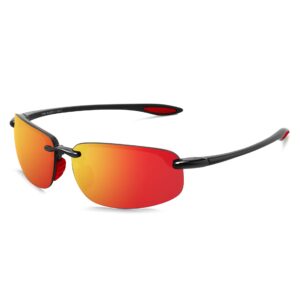 juli eyewear nylon polarized sunglasses for men women driving fishing baseball driving (nylon polarized black/red)