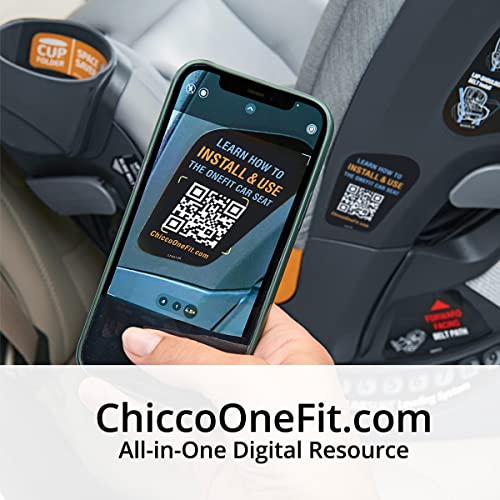 Chicco OneFit™ ClearTex® Slim All-in-One Car Seat, Rear-Facing Seat for Infants 5-40 lbs., Forward-Facing Car Seat 25-65 lbs., Booster 40-100 lbs., Convertible Car Seat | Drift/Grey