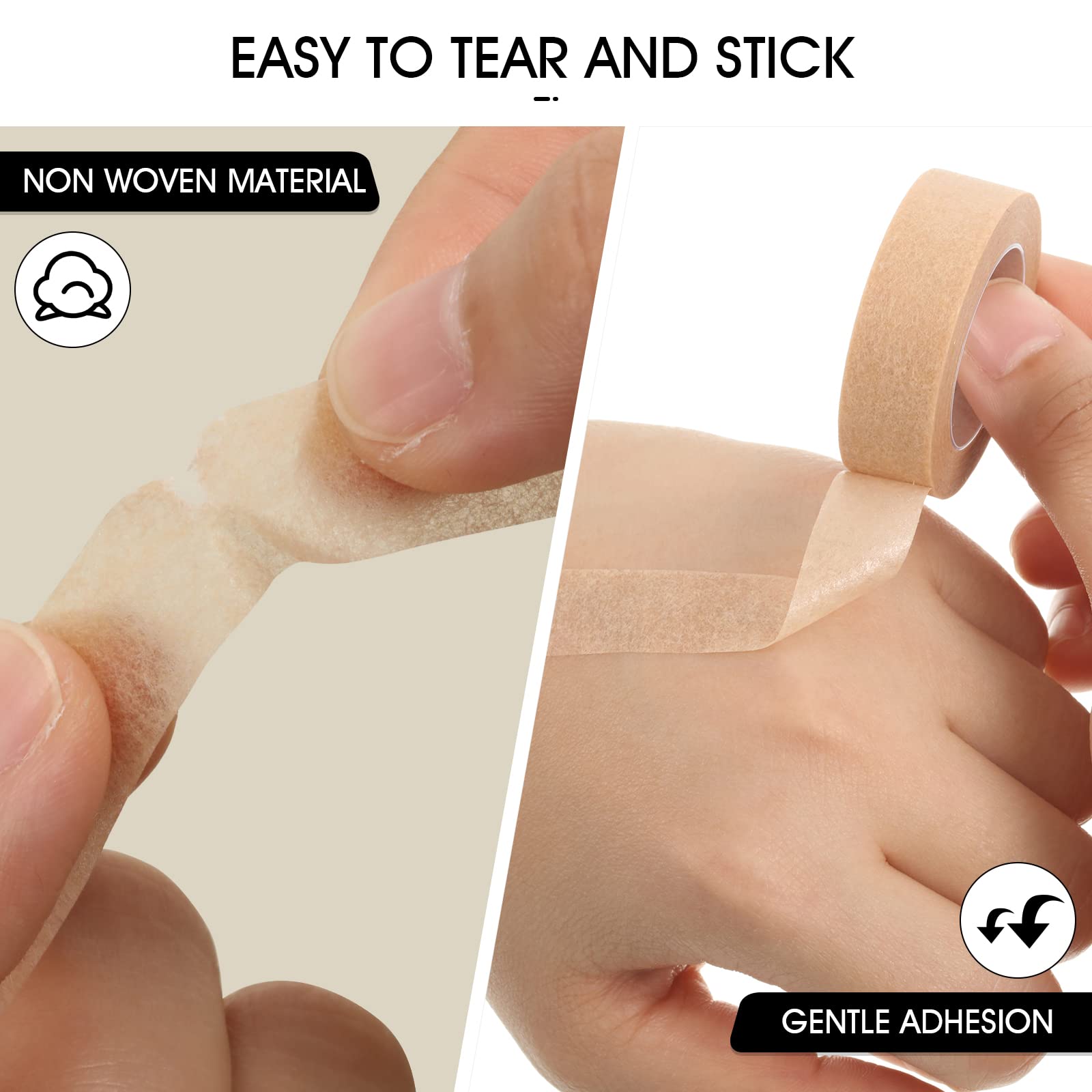 6 Rolls Flexible Skin Tape Breathable Nose Tape Self Adhesive Gauze Tape for Wound Injuries Swelling Sports, Beige (0.5 in x 10 Yd)