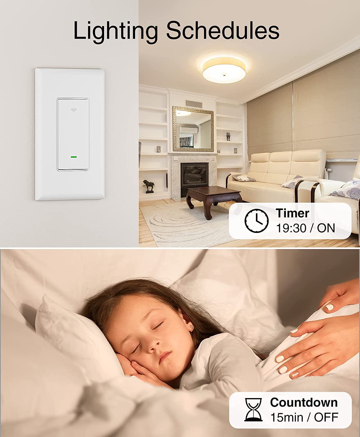 GHome 3 Way Smart Switch (4 Pack), Voice and App Control, Needs Neutral Wire, Flame Retardant Material