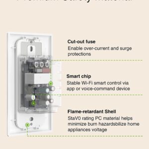 GHome 3 Way Smart Switch (4 Pack), Voice and App Control, Needs Neutral Wire, Flame Retardant Material