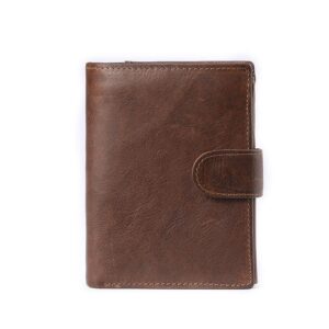 WULOUJIE Leather Wallet For Men, Travel Large Capacity Rfid Blocking Wallet, Bifold Wallets Can Be Hold Many Credit Card（coffee）