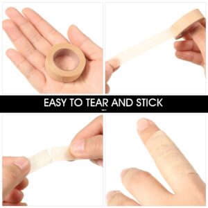 6 Rolls Flexible Skin Tape Breathable Nose Tape Self Adhesive Gauze Tape for Wound Injuries Swelling Sports, Beige (0.5 in x 10 Yd)