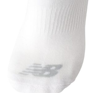 New Balance Men's Low Cut Basic 6-Pack Socks, Size 6-12.5, All White