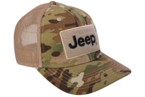 jeep text logo camo pattern hook and loop tactical snapback hat