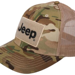 Jeep Text Logo Camo Pattern Hook and Loop Tactical Snapback Hat