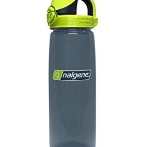 Nalgene Sustain Tritan BPA-Free On The Fly Water Bottle Made with Material Derived from 50% Plastic Waste, 24 OZ, Charcoal with Lime, 24oz