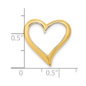 Diamond2Deal 14k Yellow Gold Large Floating Heart Chain Slide Pendant fine Jewelry Gift for Women