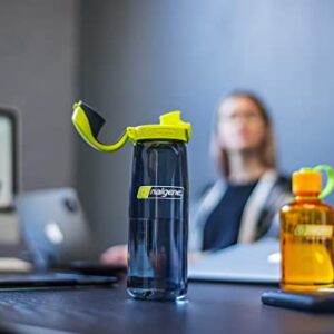 Nalgene Sustain Tritan BPA-Free On The Fly Water Bottle Made with Material Derived from 50% Plastic Waste, 24 OZ, Charcoal with Lime, 24oz