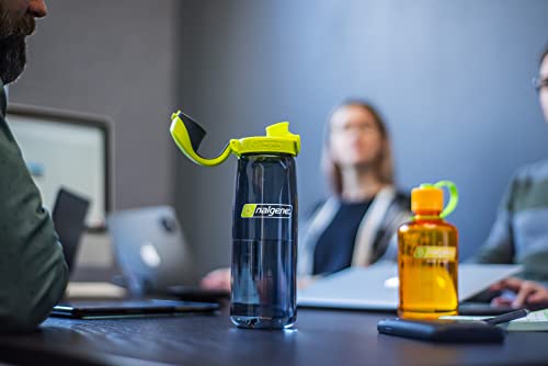 Nalgene Sustain Tritan BPA-Free On The Fly Water Bottle Made with Material Derived from 50% Plastic Waste, 24 OZ, Charcoal with Lime, 24oz