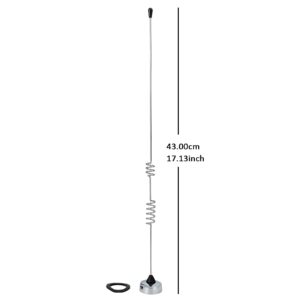 HYS Amateur Dual-Band NMO 17.13 inch Antenna VHF 144Mhz & UHF 430MHz for 2 Meter 70 Centimeters Mobile Radios w/ 13ft RG-58 Coax Cable PL-259 UHF Male Mount