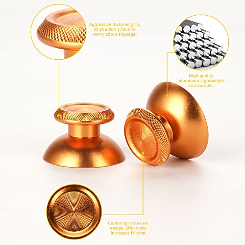 Avericht Metal ABXY Buttons Dpad Thumbsticks for PS5 Controller, Metal Aluminum Bullet Buttons & Dpad & Analog Stick Replacement Kit for PS5 Controller (Gold)