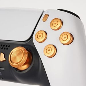 Avericht Metal ABXY Buttons Dpad Thumbsticks for PS5 Controller, Metal Aluminum Bullet Buttons & Dpad & Analog Stick Replacement Kit for PS5 Controller (Gold)