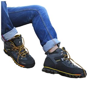 Men's Snow Boots Hiking Warm Ankle Lace-up Shoe Winter Mountain Climbing Trekking Boots Non-Slip Fashion Booties for Outdoor