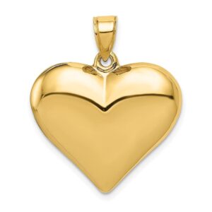 Diamond2Deal 14k Yellow Gold Polished 3-D Puffed Heart Pendant