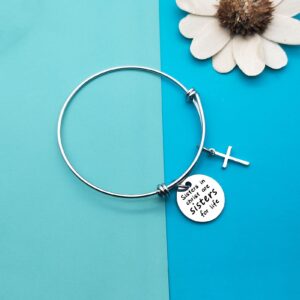 Dabihu Christian Sister Gift Religious Gifts for Women Sisters Bracelet Sisters Gifts Religious Sisters Jewelry Christmas Birthday Gifts for Sister Friends Cousin Friendship Bangle Faith Gifts