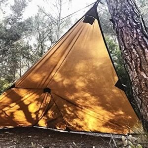 Bushcraftspain Waterproof Oilskin Tarp 6’7’’ x 8’2” - Brown Waxed Cotton Canvas Shelter for Survival,Bushcraft and Camping -Lightweight - Made in Spain