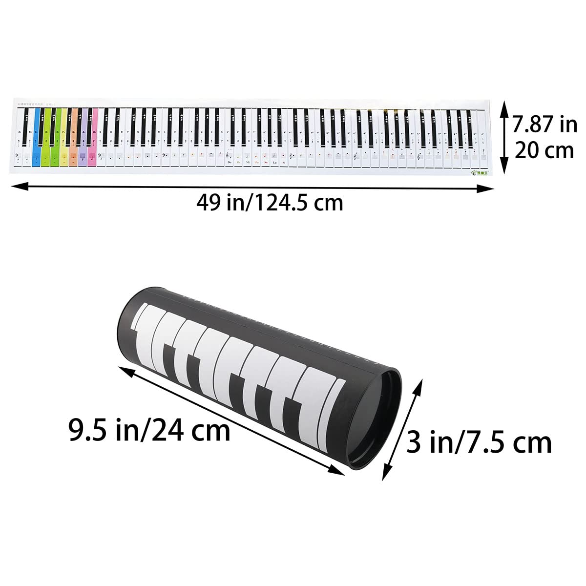 Ruiwaer 88 Key Keyboard Piano Finger Simulation Practice Guide Teaching Aid Note Chart Beginner Musical Instrument Accessories Double Side