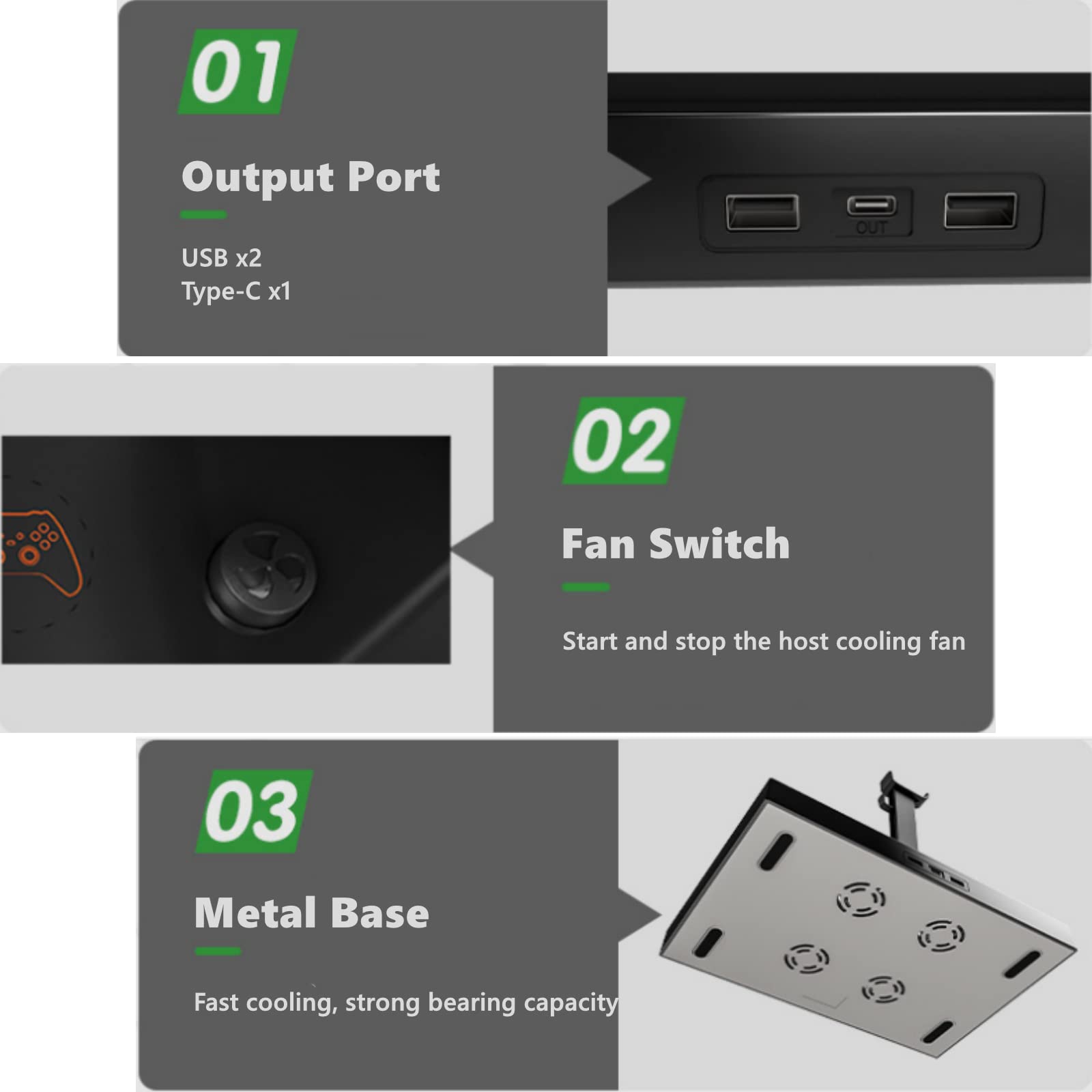 Vertical Cooling Stand for Xbox Series X Console and Controller, Dual Gamepad Charging Dock with 1400mAh Rechargeable Battery & Series X Cooler Cooling Fan