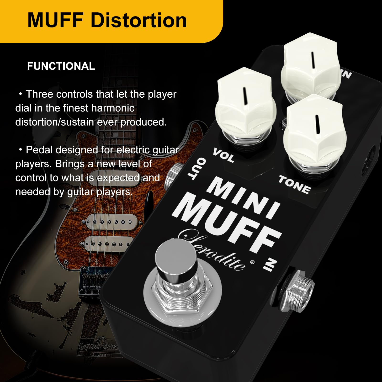 Fuzz Mini Muff Guitar Effect Pedal Electric Guitar Distortion True Bypass Full Metal Shell