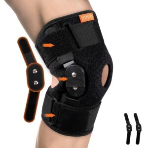 Hinged Knee Brace, Adjustable Knee Support Wrap for Men and Women, Pain Relief Swelling and Inflammation, Patellar Tendon Support Sleeve for Helping Relieve Strains, Sprains, ACL, MCL Injuries