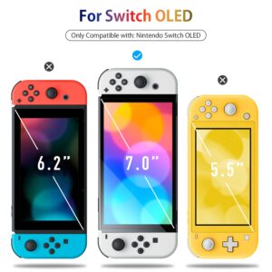 [4 Pack] daydayup Tempered Glass Screen Protector Compatible with Nintendo Switch OLED Model 2021 - with [Alignment Frame] Transparent HD Clear Screen Protector for Accessories & Console