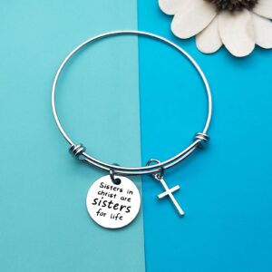 Dabihu Christian Sister Gift Religious Gifts for Women Sisters Bracelet Sisters Gifts Religious Sisters Jewelry Christmas Birthday Gifts for Sister Friends Cousin Friendship Bangle Faith Gifts